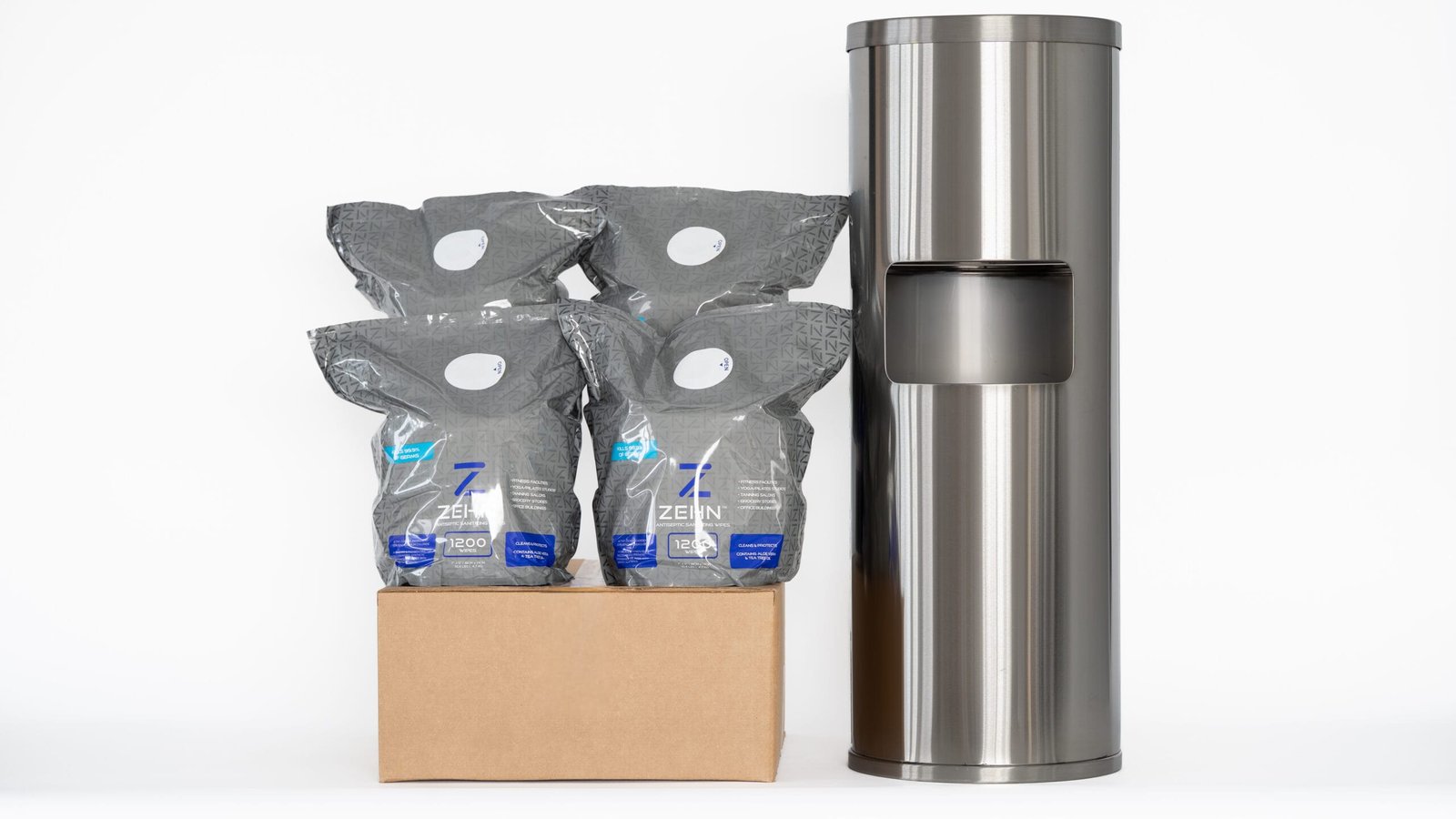 Silver Trash Can Dispenser